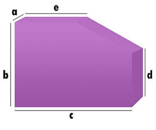 Bezug nach Maß Rechteck mit Schräg-Eckenabschnitt