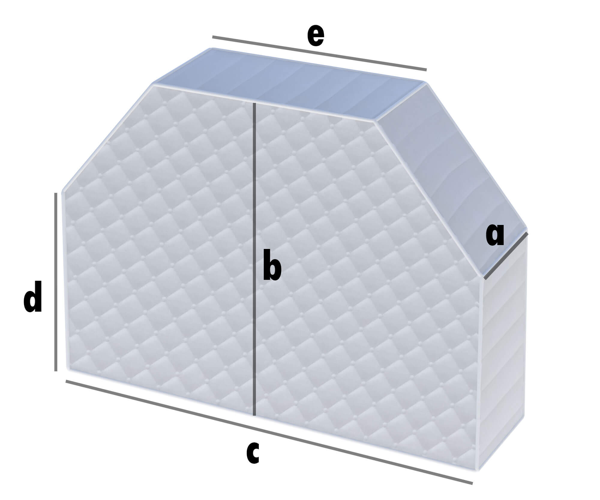 Matratze Rechteck mit 2 Schrägschnitten