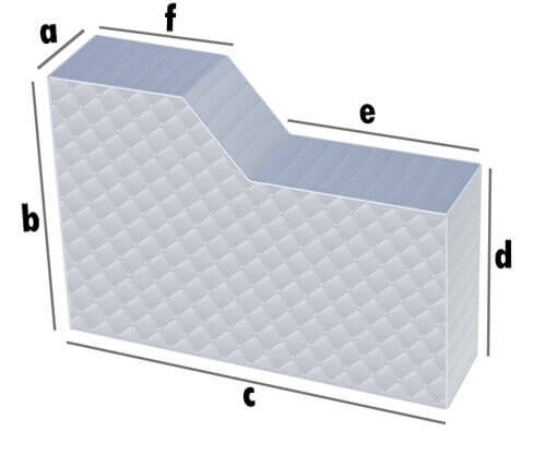 Topper nach Maß - Rechteck mit kleinem Abschnitt