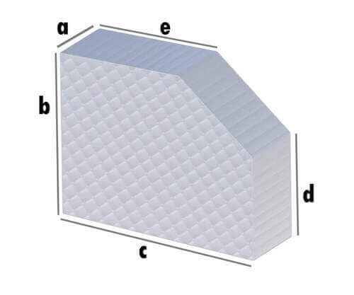 Matratze Rechteck mit Schrägschnitt