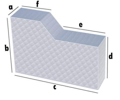 Wohnmobil Matratze Rechteckig mit kleinem Abschnitt