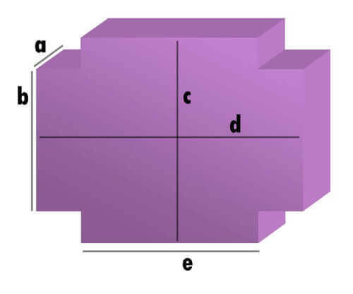 Bezug nach Maß Rechteck mit vier Eckenabschnitten