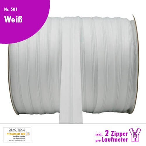Reißverschluss Nr 501 Weiss