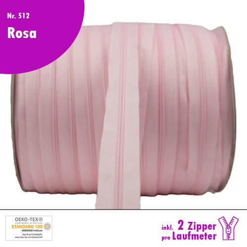 Reißverschluss Nr 512 Rosa