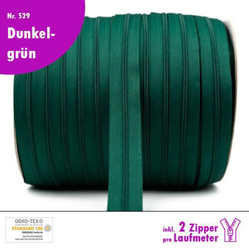 Reißverschluss Nr 529 Dunklegrün