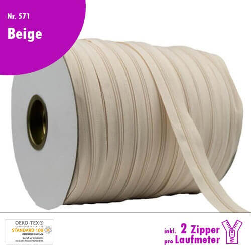 Reißverschluss Nr 571 Beige