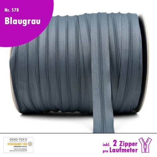 Reißverschluss Nr 578 Blaugrau