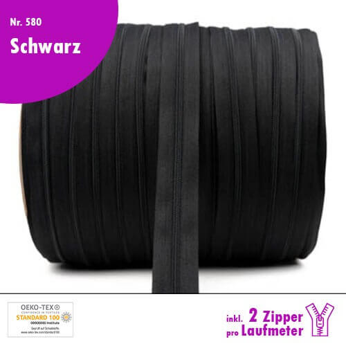 Reißverschluss Nr 580 Schwarz
