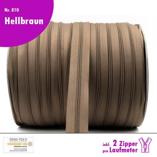 Reißverschluss Nr 810 Hellbraun